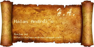 Halas András névjegykártya